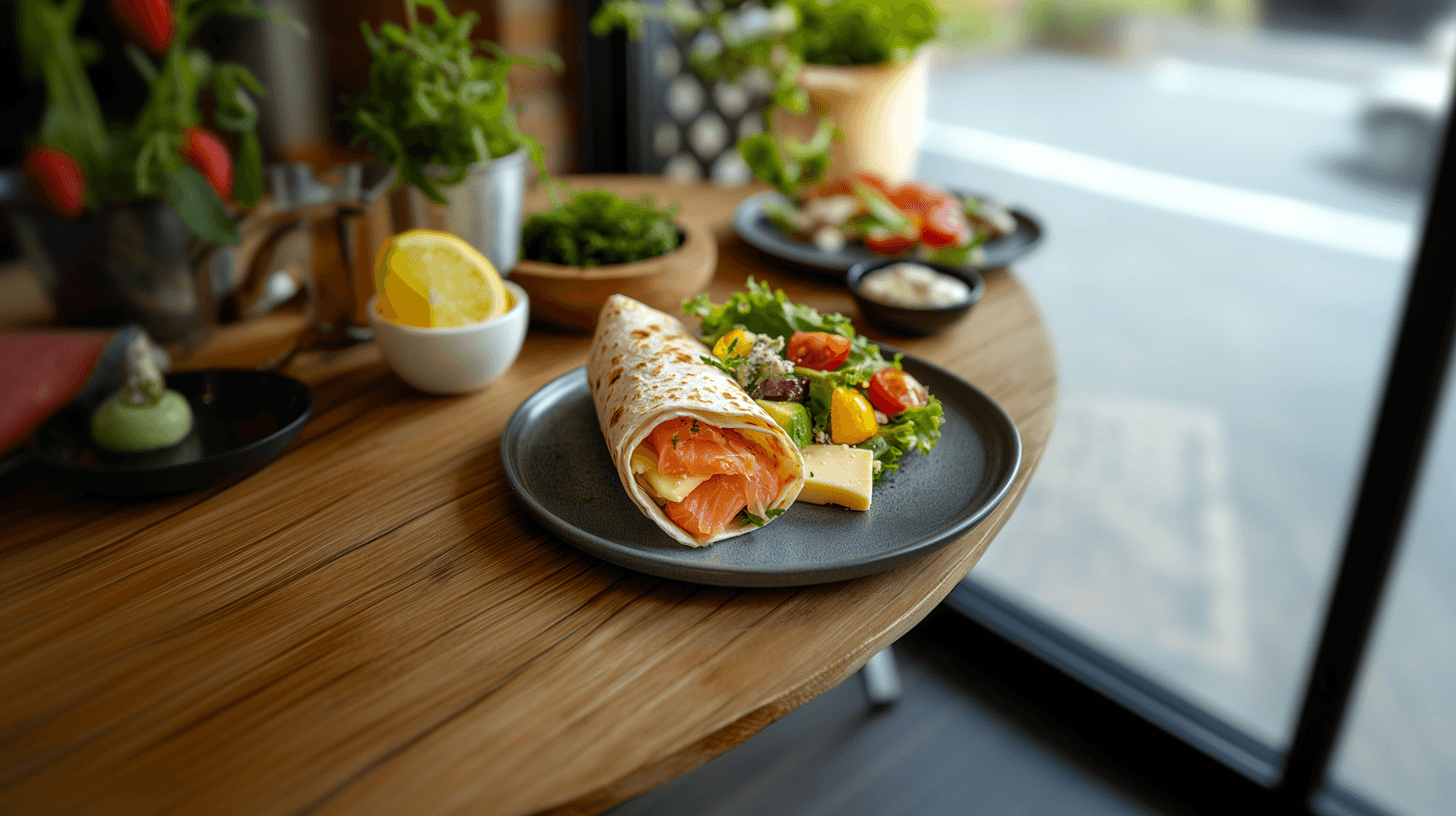 Image de la recette pour préparer Wrap au saumon fumé, fromage et citron x1