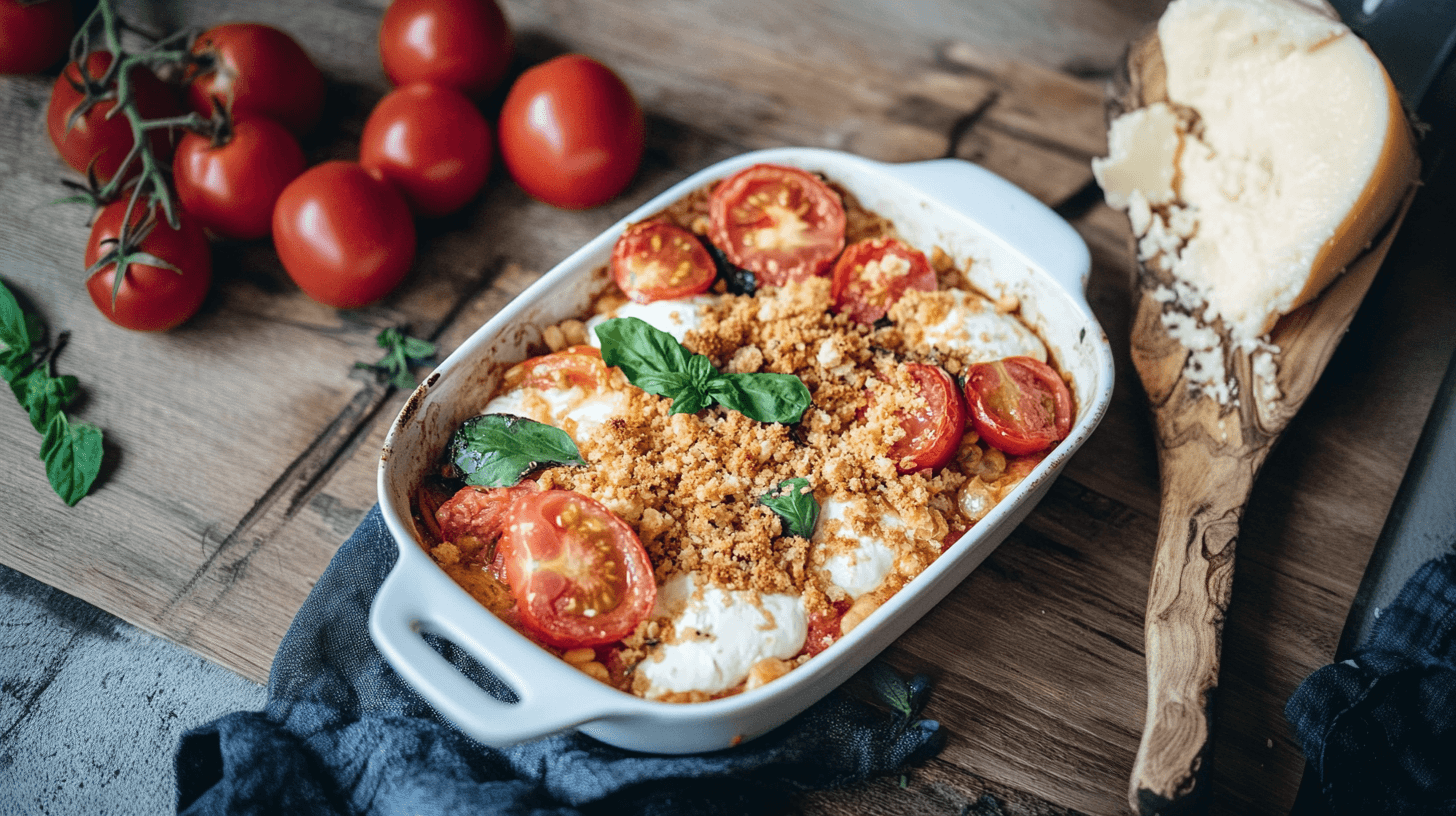 Image de l'article: Crumble de tomates et burrata : la recette provençale facile et économique