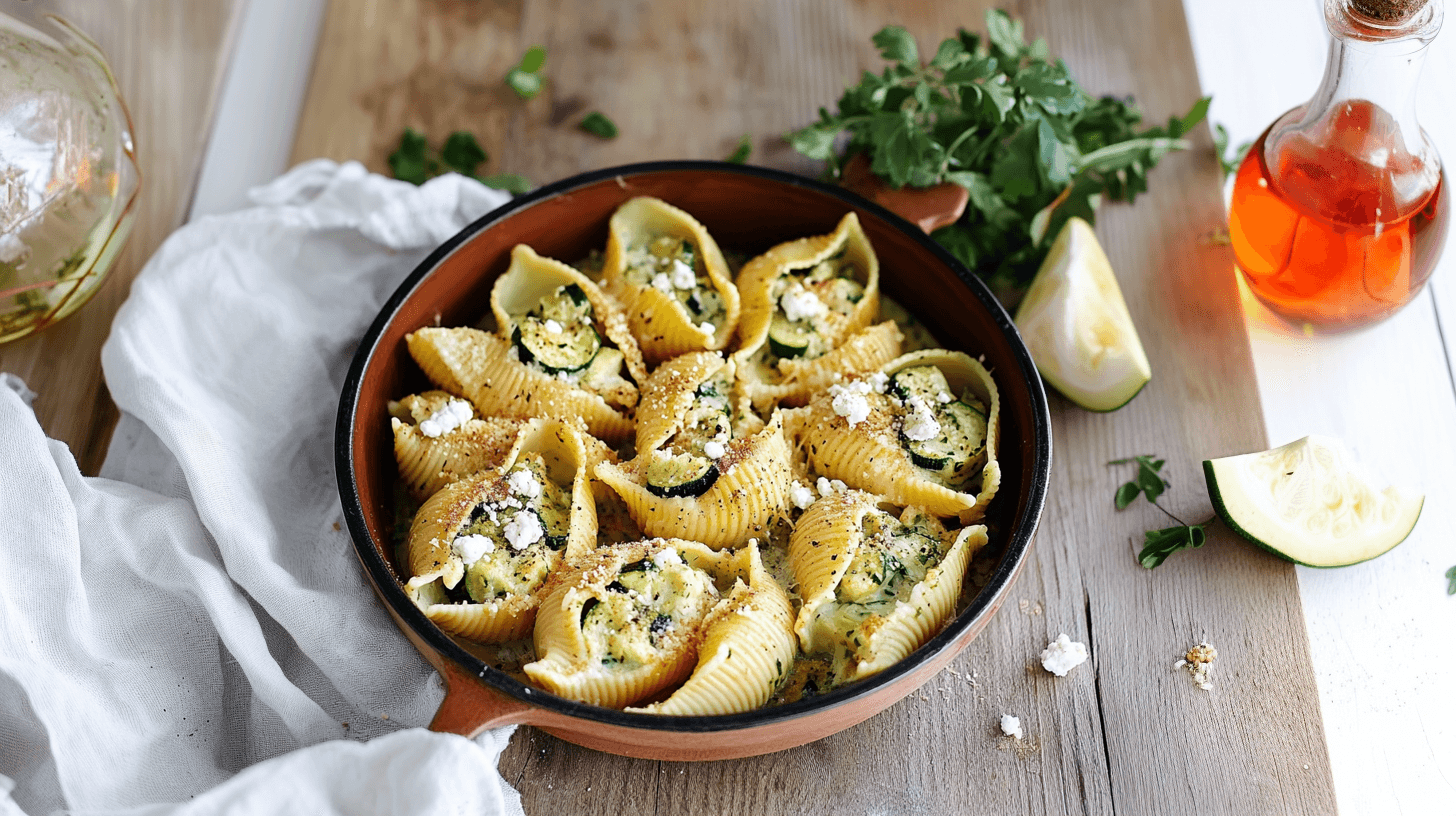 Image de la recette pour préparer Conchiglioni farcies courgette & chèvre frais