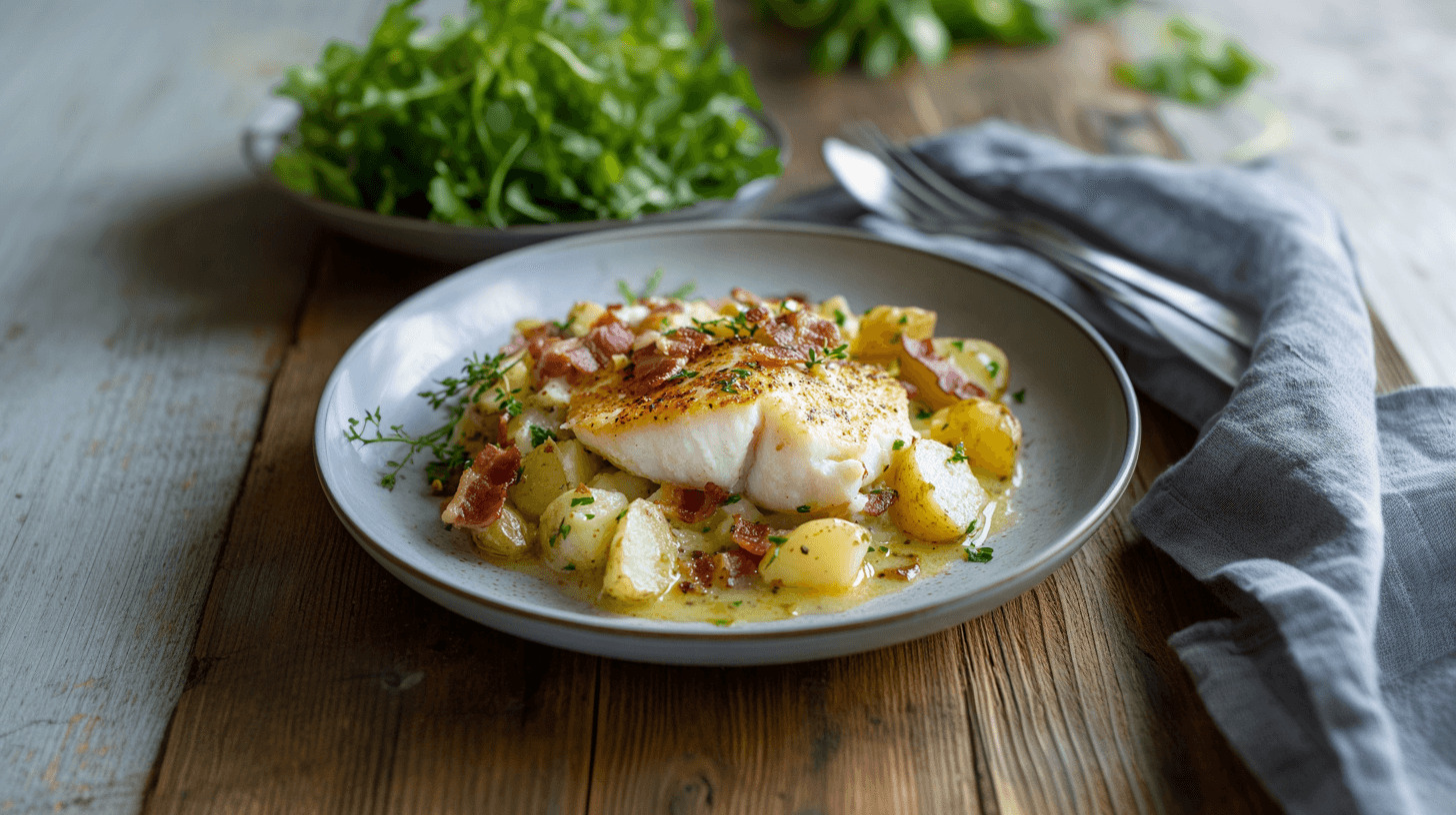 Image de l'article: Cabillaud aux lardons et pommes de terre : la recette raffinée à la maison