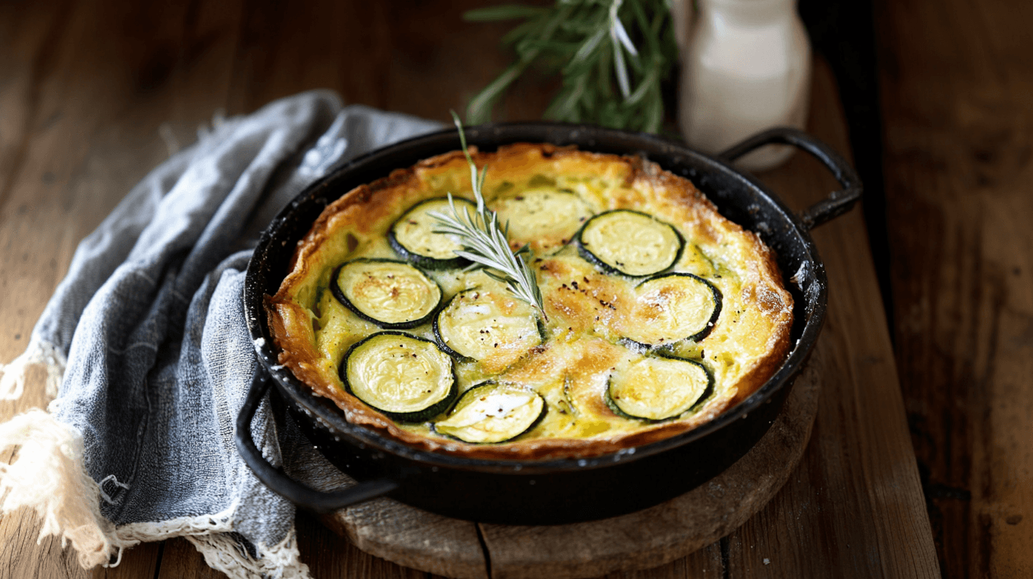 Image de la recette pour préparer Clafoutis au chèvre et courgettes