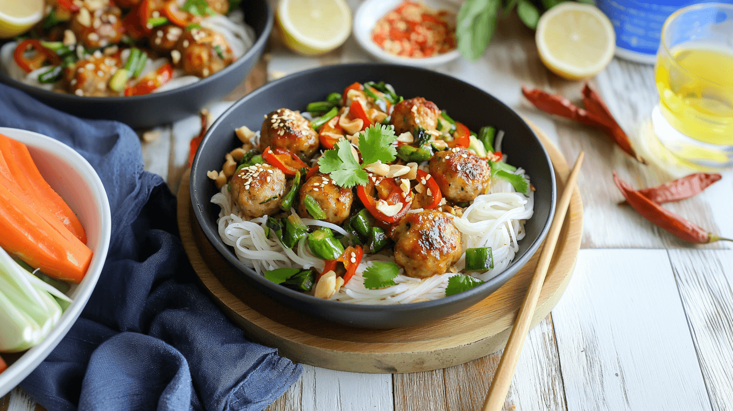 Image de la recette pour préparer Boulettes de Poulet Pimentées aux Saveurs Thaï
