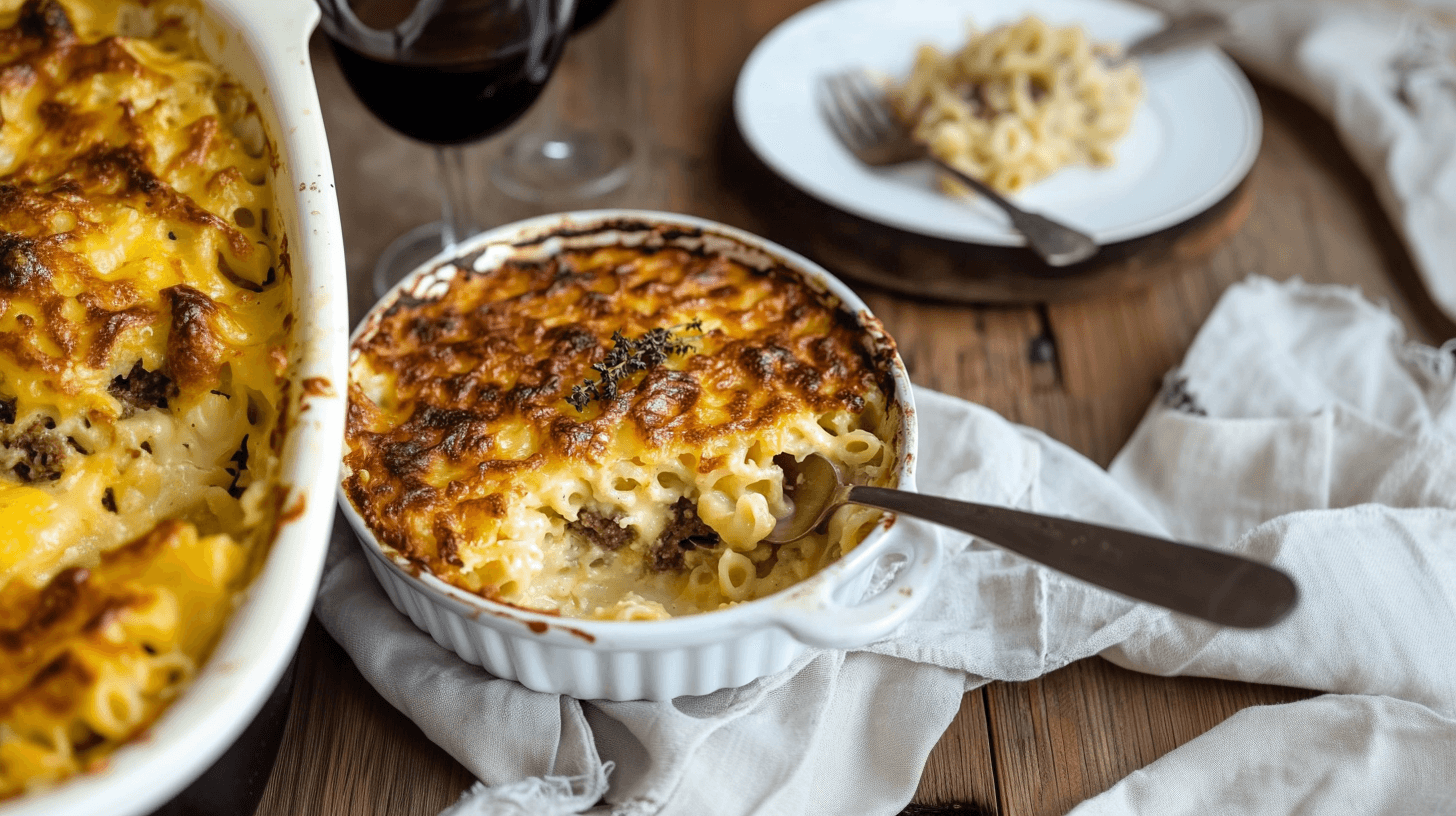 Image de l'article: Gratin de pâtes façon hachis parmentier : la recette familiale et économique