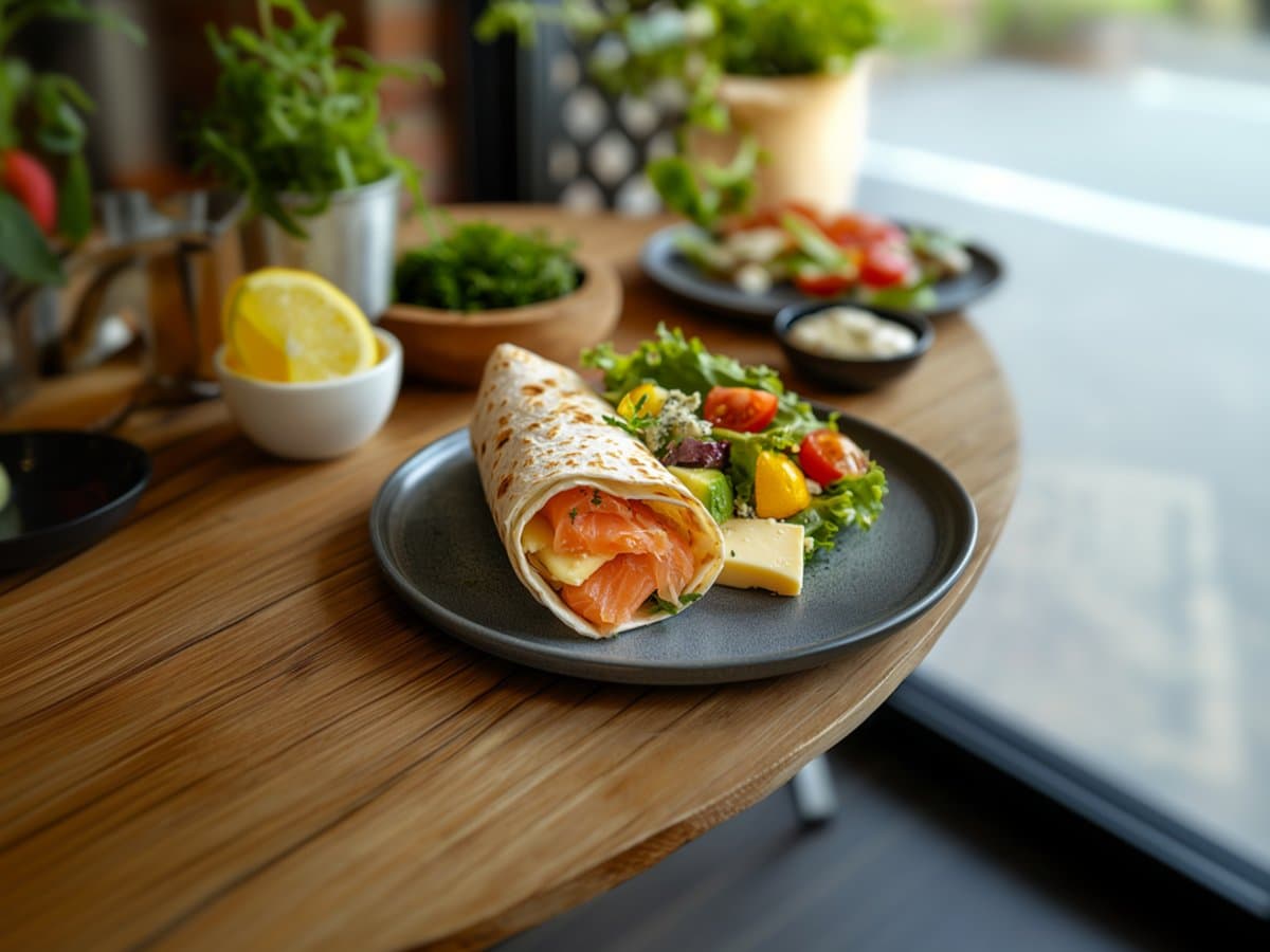 Image de la recette pour préparer Wrap au saumon fumé, fromage et citron x1