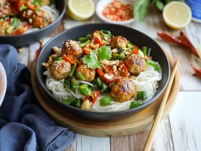Image de l'article: Boulettes de Poulet Pimentées : Recette Thaï Facile, Équilibrée et Pleine de Saveurs