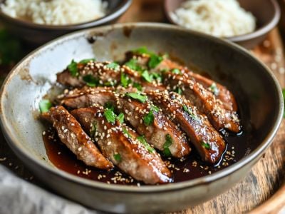 Image de l'article: Aiguillettes de canard au miel, vinaigre balsamique et sésame : la recette rapide et chic
